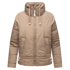 Navahoo leichte Damen Steppjacke kurze Übergangsjacke oversized mit Fledermausärmeln Luftzauber 14 Taupe Grey Gr. L - L