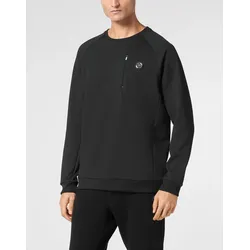 Sweatshirt PLEIN SPORT "Racing", Herren, Gr. L, schwarz (02, schwarz), Obermaterial: 95% Polyester, 5% Elasthan, Sweatshirts