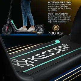 Kesser KESSER® E-Scooter mit Straßenzulassung 40km Reichweite Faltbarer Elektro 36V / 10 Ah Batterie Roller Belastung bis 120kg 450W Motor 10" Reifen LCD-Display und universelle Smartphonehalterung