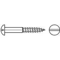 Industrial Quality Supplies DIN 96 Halbrund-Holzschraube mit Schlitz, MS