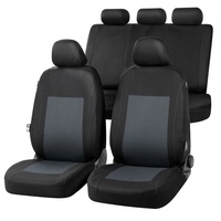 CarComfort Autositzbezug »Sandray«, Komplett-Set grau-schwarz