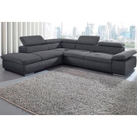 sit&more Ecksofa Valantine L-Form, inkl. Kopf- und Armteilverstellung, wahlweise mit Bettfunktion grau