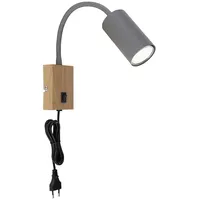 GLOBO Wand- Leselampe für Schlafzimmer Leselampe Holzoptik Wandleuchte mit