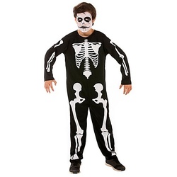 Skelett-Overall für Kinder, schwarz/weiß