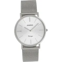 Oozoo Edelstahl Damen Uhr C9906A Analog Quarzuhr Armband silber Vintage Series D2UOC9906A - Silber