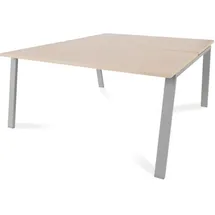 Rocada Mehrfacharbeitstisch Blanca BxTxH 160x163x73cm Gestell grau Platte Melamin buche