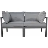 Jet-Line Rhodos Gartensofa 2-Sitzer Aluminium anthrazit/grau