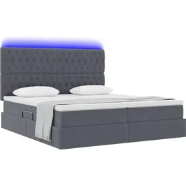 vidaXL Bett 180 x 200 cm Dunkelgrau