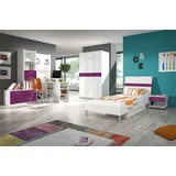JV Möbel Lila Schlafzimmer Jugendzimmer Set Modern Schrank Kleiderschrank Tisch Neu 5tlg.