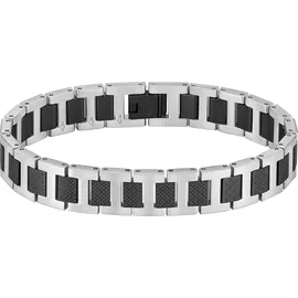 Lacoste "Schmuck Parnterarmband METROPOLE schwarz (edelstahlfarben, schwarz), Armbänder, Herren, Kollektion aus Edelstahl, und schwarz-plattiertem Stahl - 2040418