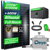 Epp Solar 2000W Balkonkraftwerk mit Speicher Komplettset 2048Wh NOAH Speicher mit DEYE 2000W WIFI Wechselrichter Smart Mini Anlage