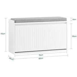 SoBuy Schuhbank 80 x 45 x 26 cm weiß / weiß