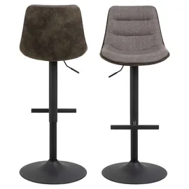 Actona 2er Set Actona Barhocker Adisa Stoff Braun Graubraun