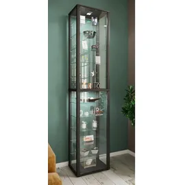 VCM Standvitrine Kavisa 50 x 30 x 227 cm Schwarz