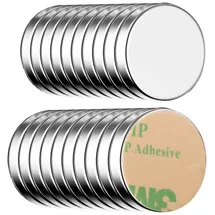 ECENCE Magnete silber, Neodym Klebe-Magnete selbstklebend Magnet Scheibe stark rund klein 15x2mm