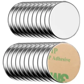 ECENCE Magnete silber, Neodym Klebe-Magnete selbstklebend Magnet Scheibe stark rund klein 15x2mm