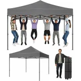 Aoxun Faltpavillon 3x3 wasserdicht stabil mit 4 Sandsäcke, Pop Up Pavillon Gartenpavillon Partyzelt faltbar Pavillion klappbar Anti-UV Inkl. Tasche mit Rollen für Garten, Innenhof,Hochzeiten, Grau