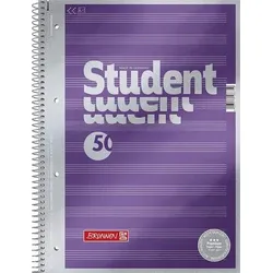 BRUNNEN 1067144 Collegeblock Premium Student „Noten“ A4 Notenlineatur Deckblatt: violett-metallic