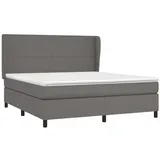 vidaXL Boxspringbett mit Matratze Grau 160x200 cm Kunstleder