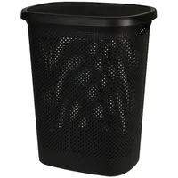 Mojawo Wäschekorb Wäschebox Wäschetruhe mit Deckel Schwarz 60L