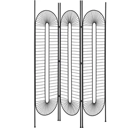 Raumteiler 3-teilig Metall schwarz 135 x 170 cm NOALE
