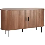 Möbilia Sideboard 140 x 76 x 40 cm Walnuss / Schwarz