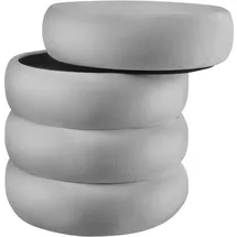 Tectake tectake® Sitzhocker mit Stauraum, rund, gepolstert, weicher, pflegeleichter Bezug