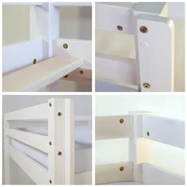 Homestyle4u Hochbett Weiß, Rosa, Holz, Kinder- & Jugendzimmer, Kindermöbel, Kinderbetten, Hochbetten