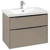 Villeroy & Boch Subway 3.0 Waschtischunterschrank C57401VM 77,2x57,6x47,8cm, ohne LED/Griff Volcano black, taupe