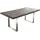 DeLife Esstisch Edge 200x100 XL Akazie Platin Edelstahl Schmal Live-Edge - Grau