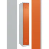 C+P Spind Classic PLUS, 1 Abteil, HxBxT 185x30x50cm, Zylinderschloss, Hellgrau/Reinorange von PROREGAL