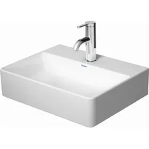 Duravit DuraSquare Handwaschbecken geschliffen 45x35cm, o. ÜL, m HLB, o. Hahnloch, weiß