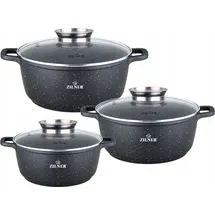 ZILNER 6-teiliges Topfset 20/22/26cm Topfset Induktion, Töpfe beschichtet, Kochtopf Set| Kochgeschirr Set, Topfset induktionsgeeignet ZL-8915