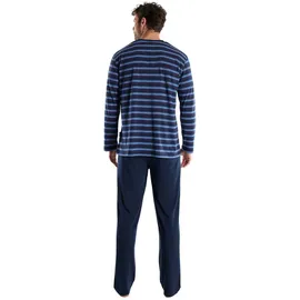 Götzburg Pyjama Schlafanzug lang Blau L