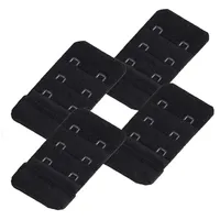 maDDma BH-Verlängerung 4 BH-Verlängerung ohne Gummiband 35 mm 2 Reihen BH Zubehör (Sparpaket), schwarz schwarz