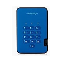 iStorage diskAshur2 HDD 3TB Blau - Sichere tragbare Festplatte - Passwortgeschützt - Staub- und wasserdicht - Hardware-Verschlüsselung