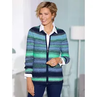 Sieh an! Strickjacke in marine-petrol-gemustert | Gr.: 54