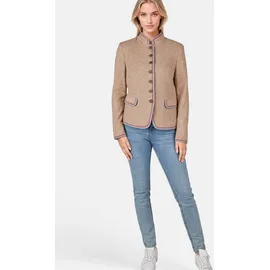 White Label Stehkragenjacke Strickoptik Beige 42