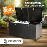 CASARIA® Gartenbox Auflagenbox Polyrattan 2 Rollen 2 Gasdruckfedern Garten Truhe