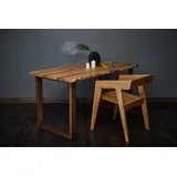tømmermann Baumkantentisch Esszimmertisch Massivholz Esstisch Holz Massiv Schreibtisch Tisch, Handgefertigt 150 cm