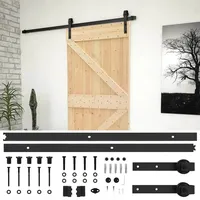 vidaXL Schiebetür Natur und Schwarz 90 x 210 cm 3444863