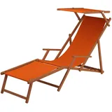 Erst-Holz Gartenliege terracotta Strandliege Relaxliege Fußablage Sonnendach Buche Klappstuhl 10-309 F S