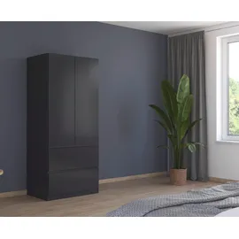 Rauch Drehtürenschrank RAUCH "Kleiderschrank Schrank Garderobe Wäscheschrank COSTA in 3 Breiten", grau (graumetallic), B:90cm H:197cm T:54cm, Holzwerkstoff, Schränke, Drehtürenschrank, viel Platz, grifflose Front und Push-to-Open Funktion MADE IN GERMANY,