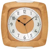 AMS 5804/18 Wanduhr Funk Funkwanduhr analog Holz Buche massiv mit Glas