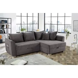 luma-home schönes für dein zuhause Eckcouch Cord 2-Sitzer Grau