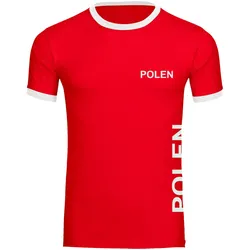 multifanshop Kontrast T-Shirt - Polen - Brust & Seite - Druck weiß - Männer