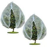 2 Stück 3m x 3m großes Obstbaumnetz, insektenschutznetz,Gartennetz mit Reißverschluss und Kordelzug, Insekten- und Vogelschutznetz, Pflanzenschutznetz für Obstbäume, Büsche und Blumen (Weiß, 3 * 3m)