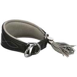 TRIXIE Hunde-Halsband Active Comfort Windhundehalsband mit Zug-Stopp schwarz/grau Größe: XS / Maße: 21-26 cm / 40 mm
