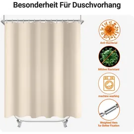 lerores Duschvorhang 180 x 160 cm beige