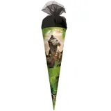 ROTH Geschenk-Schultüte klein Tyrannosaurus 50 cm - rund Tüllverschluss - Zuckertüte Dinosaurier